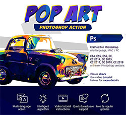 极品PS动作－POP艺术(新版/含高清视频教程)：Pop Art Photoshop Action